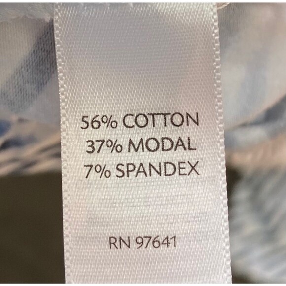 J Jill Asymmetric stripes stretchy knit white/blue multi Pull On Maxi skirt Sz S - Picture 8 of 8